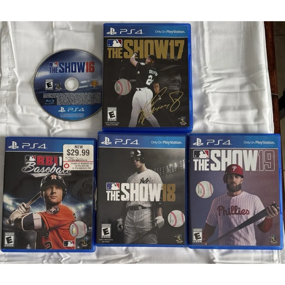 PS4 Baseball Game Lot MLB The Show 16 17 18 19 + RBI Baseball